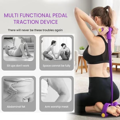 💪2026 New - 8-Tube Pedal Resistance Device with Handles, Detachable And Adjustable Pedal Resistance Device,Natural Rubber Foot Pedal Resistance Bands, Fitness Resistance Bands for Abdomen, Waist, Arm, Leg