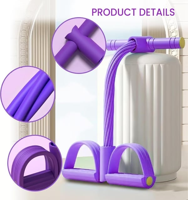 💪2026 New - 8-Tube Pedal Resistance Device with Handles, Detachable And Adjustable Pedal Resistance Device,Natural Rubber Foot Pedal Resistance Bands, Fitness Resistance Bands for Abdomen, Waist, Arm, Leg