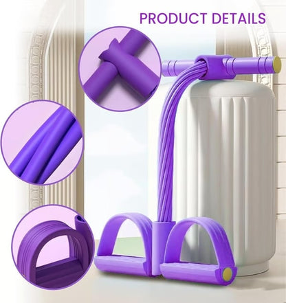 💪2026 New - 8-Tube Pedal Resistance Device with Handles, Detachable And Adjustable Pedal Resistance Device,Natural Rubber Foot Pedal Resistance Bands, Fitness Resistance Bands for Abdomen, Waist, Arm, Leg