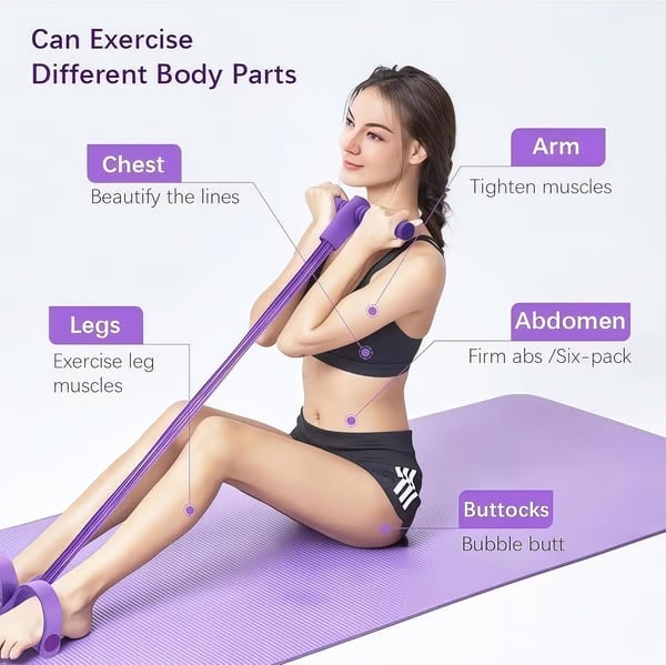 💪2026 New - 8-Tube Pedal Resistance Device with Handles, Detachable And Adjustable Pedal Resistance Device,Natural Rubber Foot Pedal Resistance Bands, Fitness Resistance Bands for Abdomen, Waist, Arm, Leg