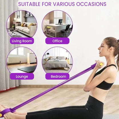 💪2026 New - 8-Tube Pedal Resistance Device with Handles, Detachable And Adjustable Pedal Resistance Device,Natural Rubber Foot Pedal Resistance Bands, Fitness Resistance Bands for Abdomen, Waist, Arm, Leg