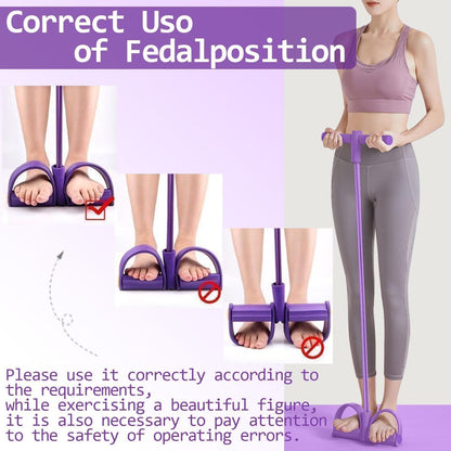 💪2026 New - 8-Tube Pedal Resistance Device with Handles, Detachable And Adjustable Pedal Resistance Device,Natural Rubber Foot Pedal Resistance Bands, Fitness Resistance Bands for Abdomen, Waist, Arm, Leg
